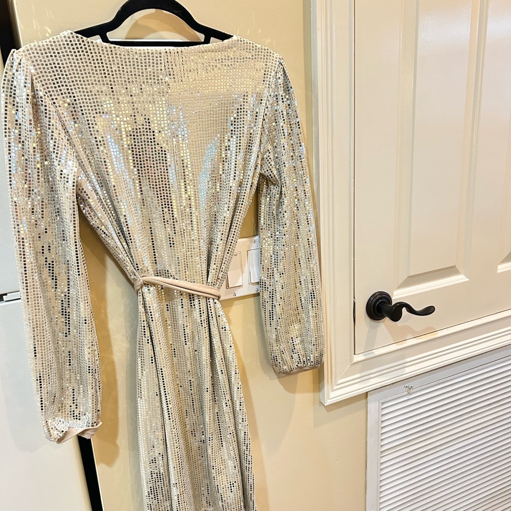 New Years Dress Mirror Sequin Shiny Midi Size 4 Midi Dress
